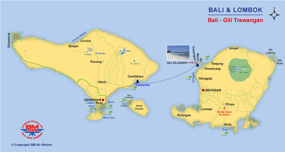 Kaart Bali - Gili Trawangan