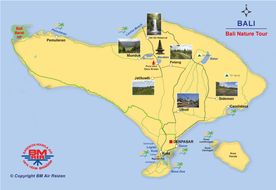 Kaart Bali Nature Tour