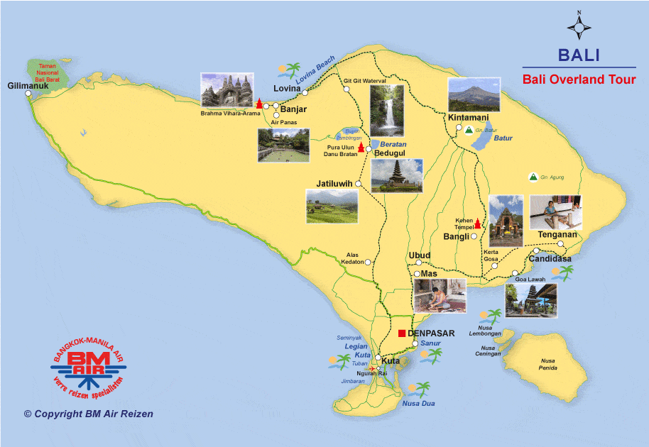 Kaart Bali Overland Tour