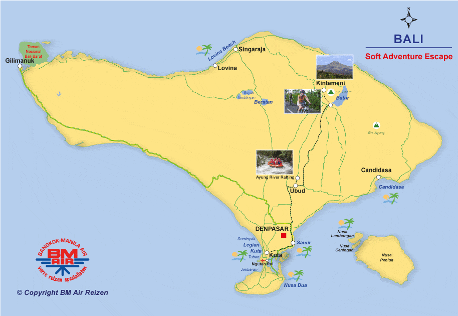 Kaart Bali Soft Adventure
