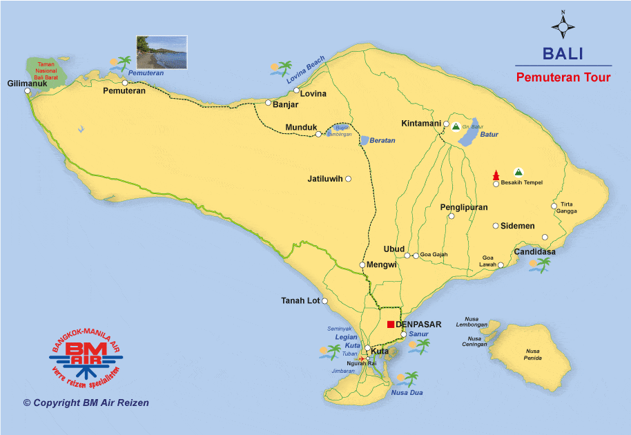 Kaart Bali - Pemuteran Tour