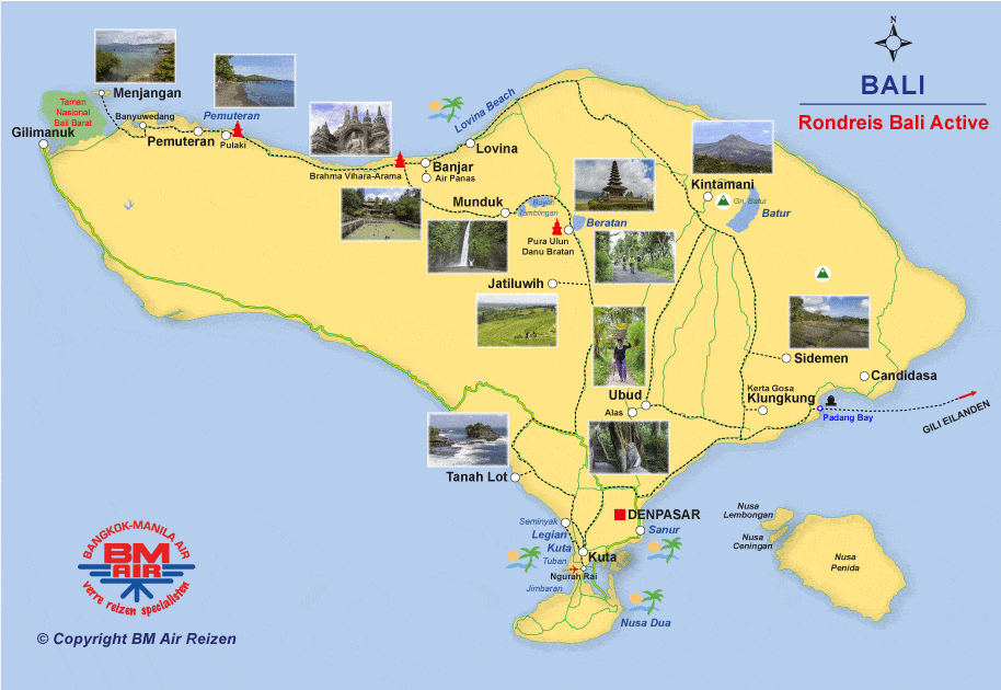 Kaart Bali Active Tour