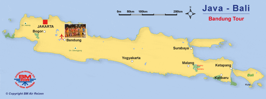 Kaart Bandung Tour