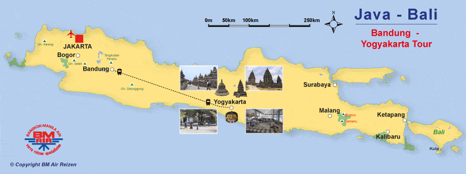 Kaart Bandung Yogyakarta Tour