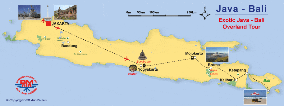 Kaart Exotic Java Bali Overland