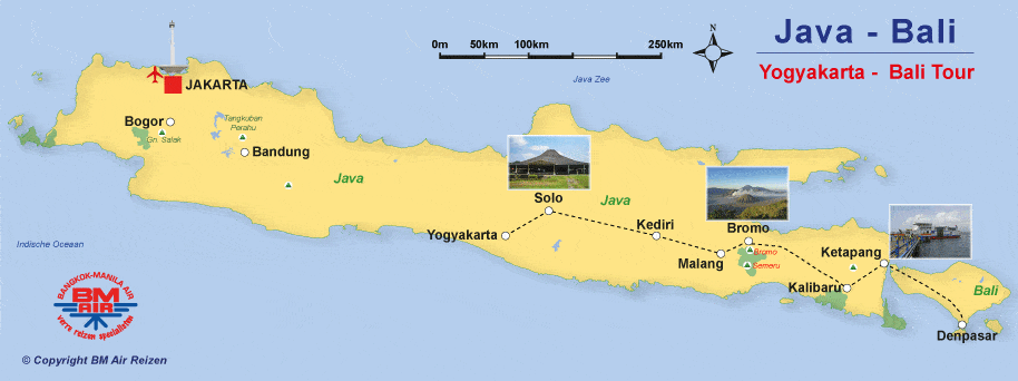 Kaart Yogyakarta Bali Tour