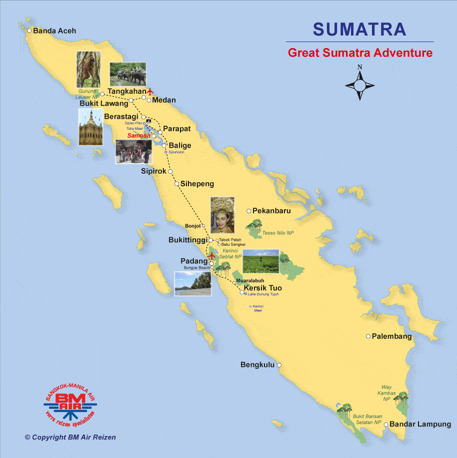 Kaart Great Sumatra Adventure