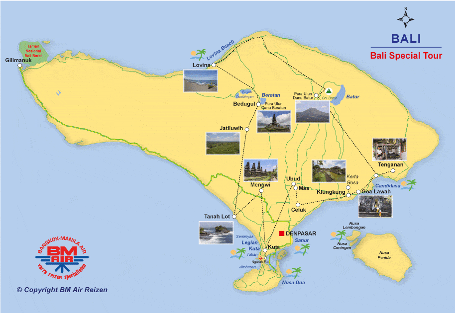 Kaart Bali Special Tour