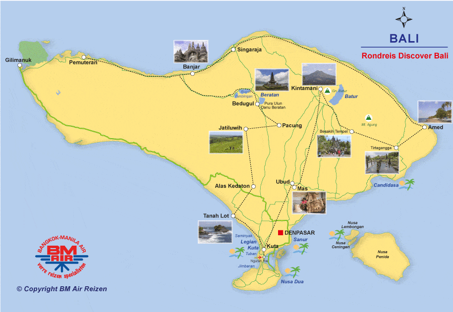 Kaart Rondreis Discover Bali