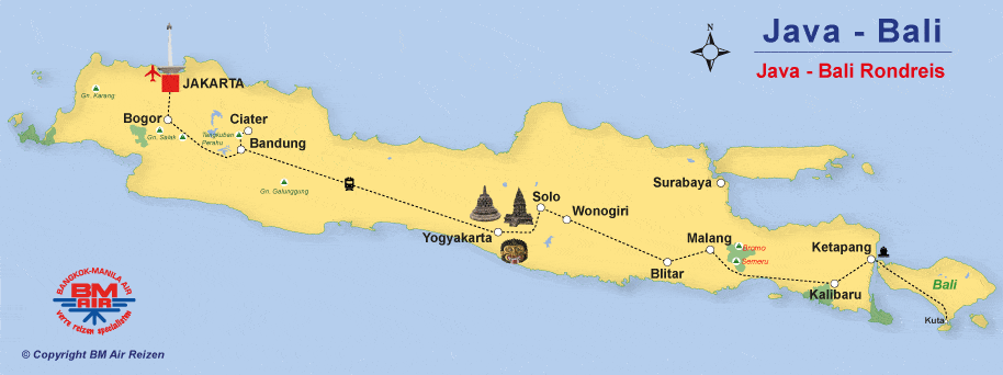 Kaart Java Bali Overland