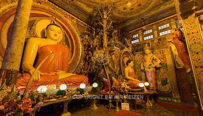 Sri Lanka - Colombo - Boeddhabeelden in de Gangaramaya Tempel