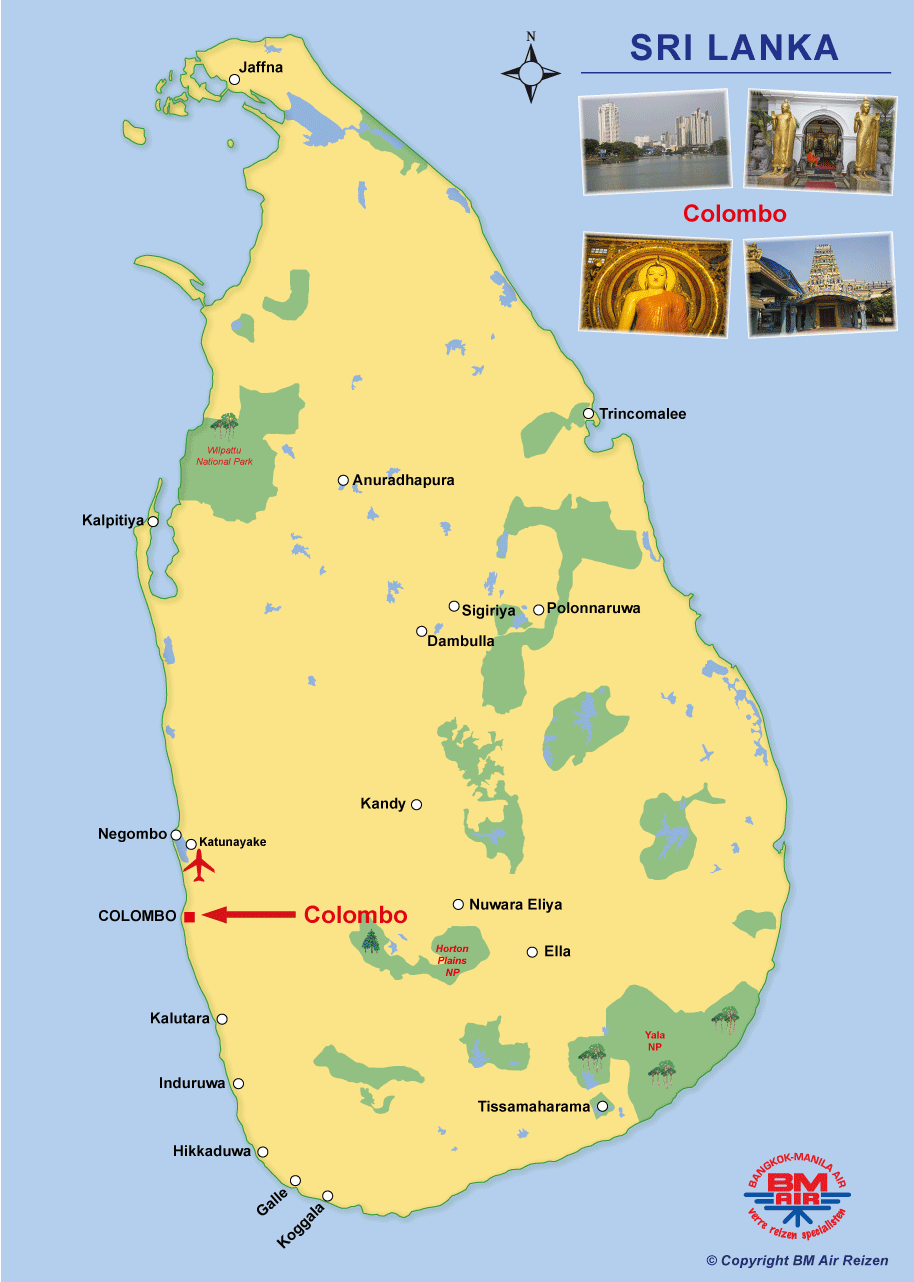 Kaart Sri Lanka - Colombo