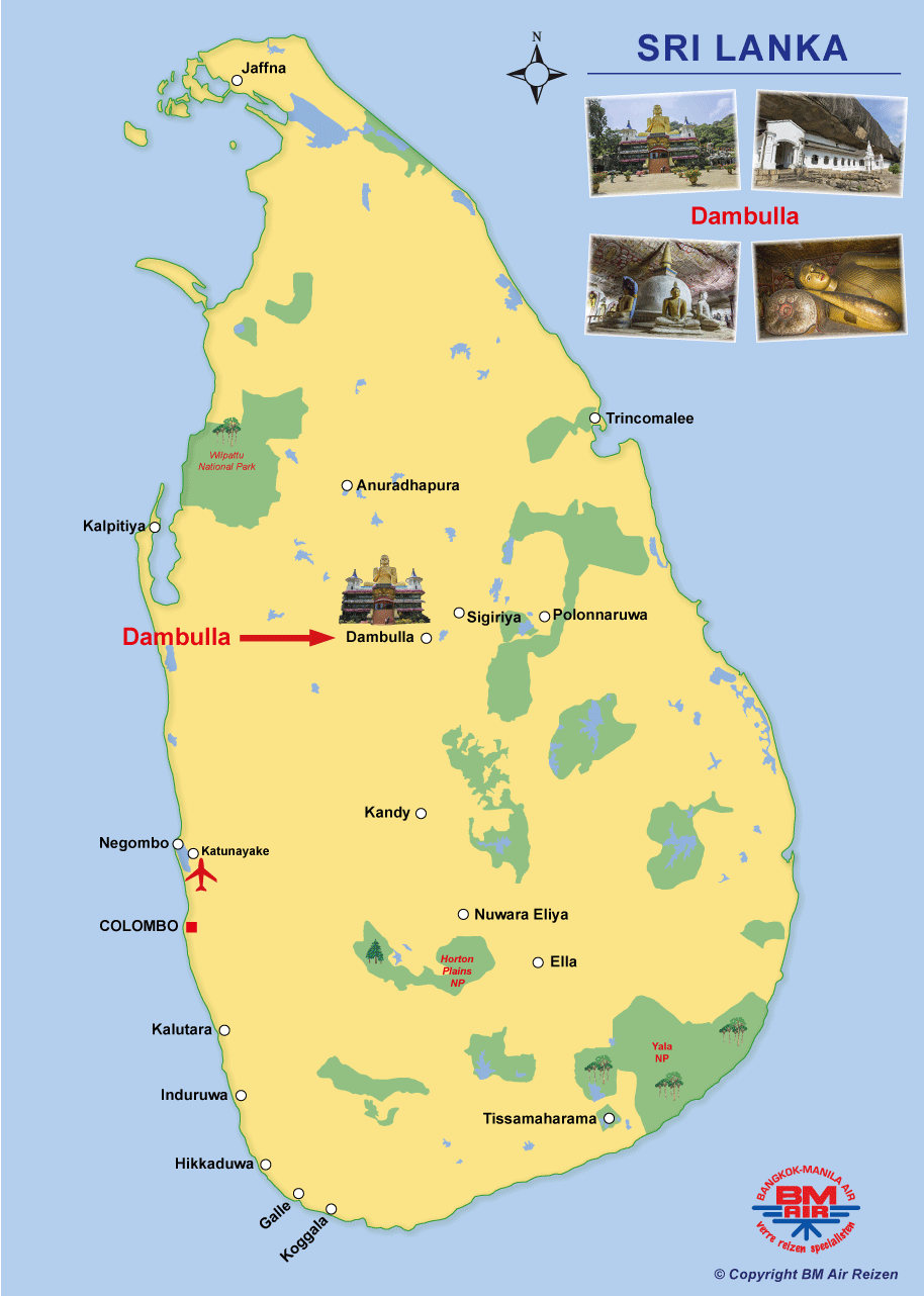 Kaart Sri Lanka - Dambulla