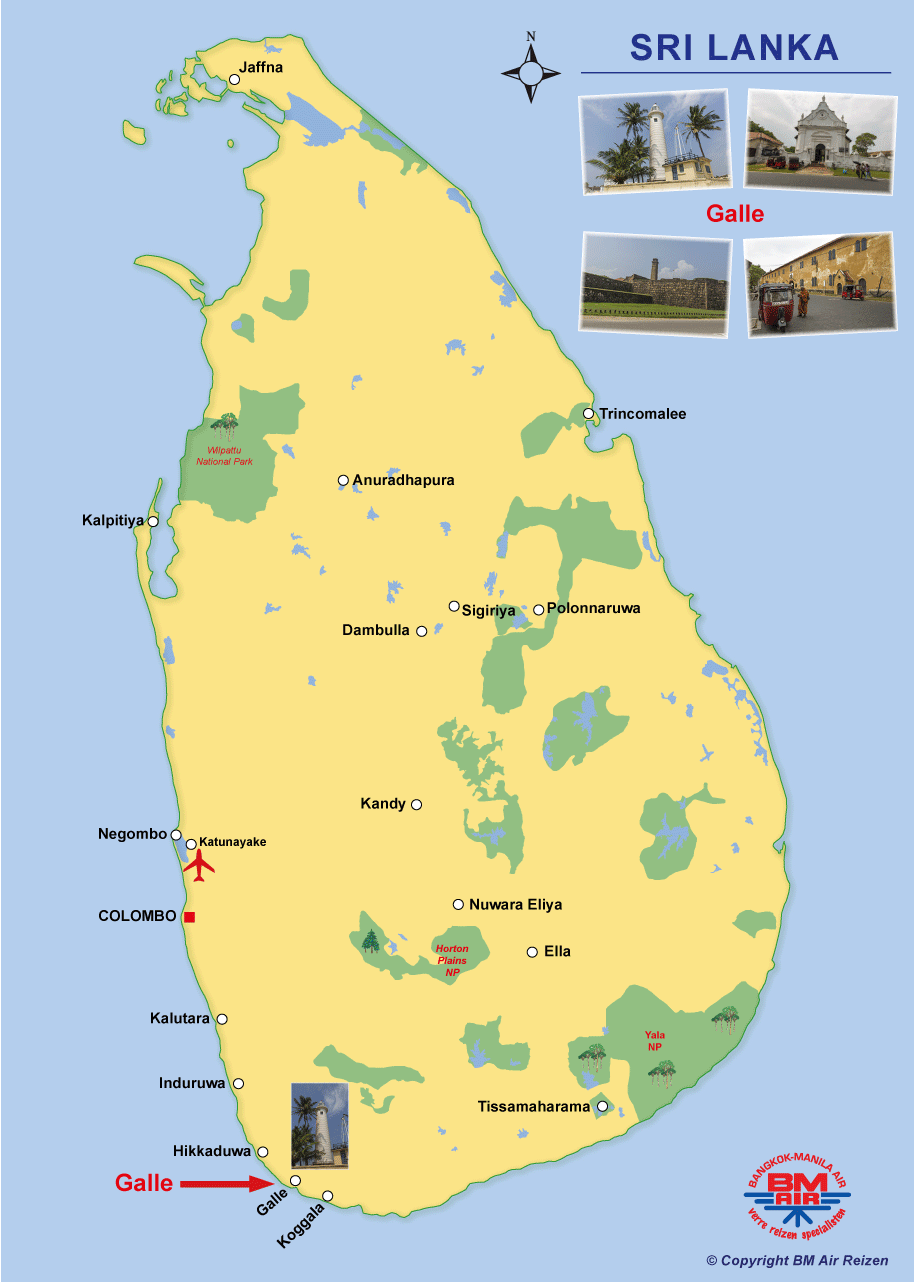 Kaart Sri Lanka - Galle