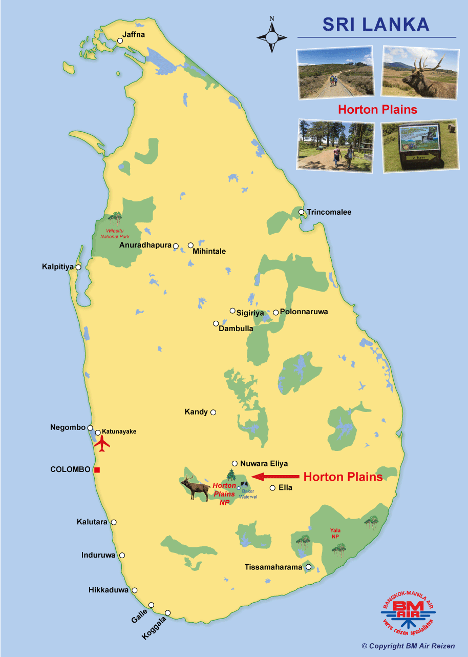 Kaart Sri Lanka - Horton Plains National Park