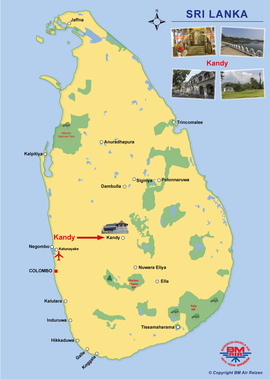 Kaart Sri Lanka - Kandy