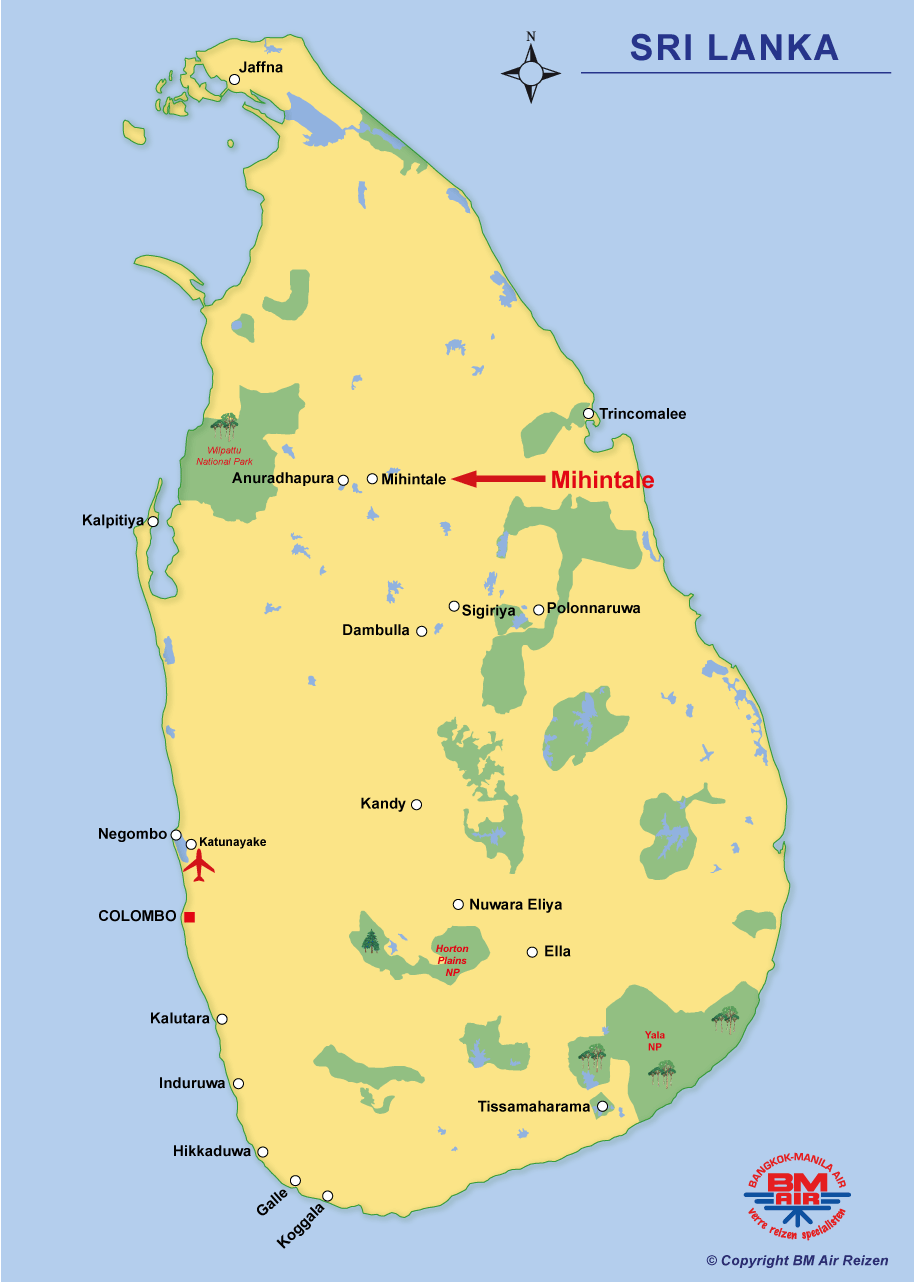 Kaart - Sri Lanka - Mihintale