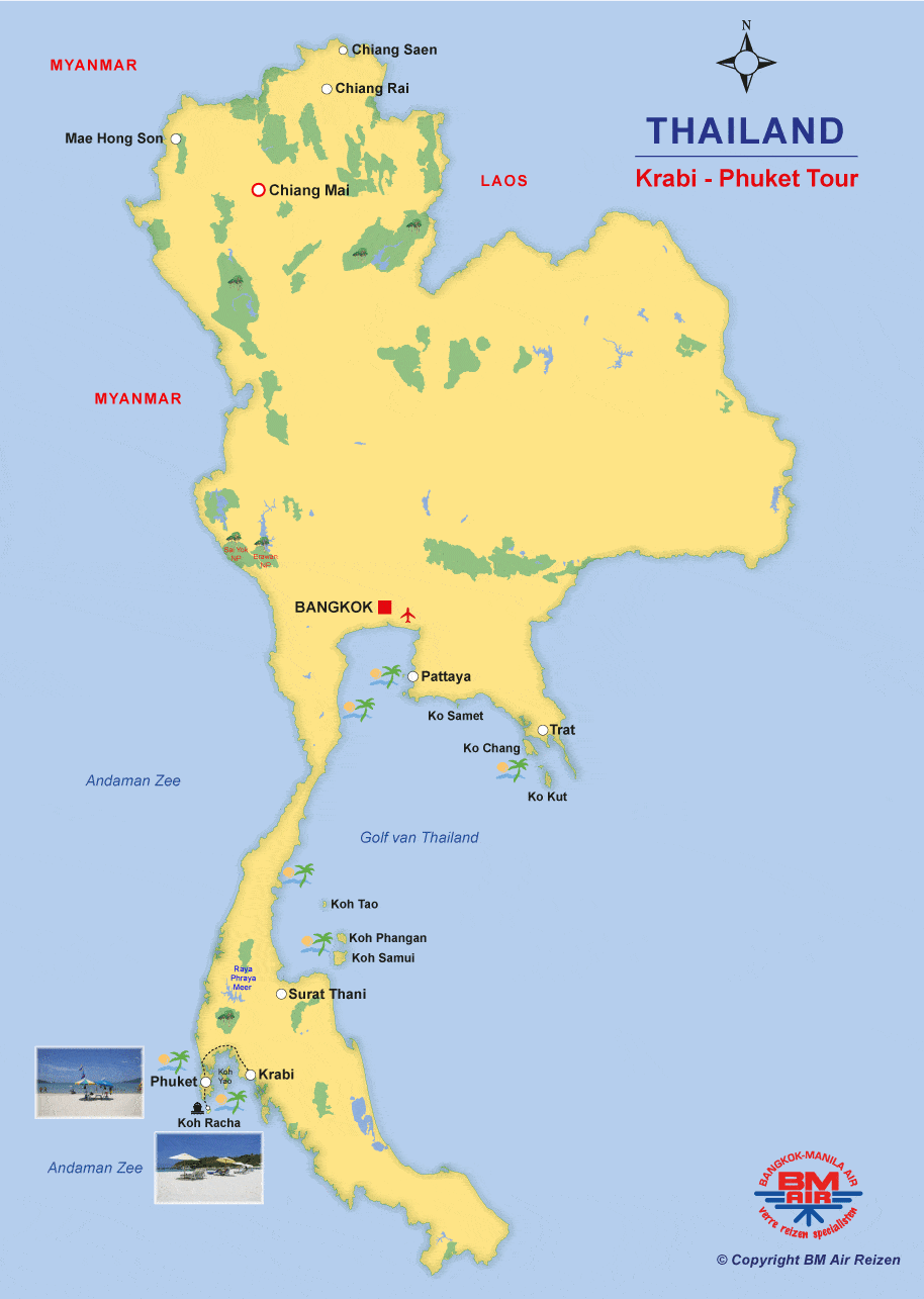 Kaart Krabi - Phuket Tour