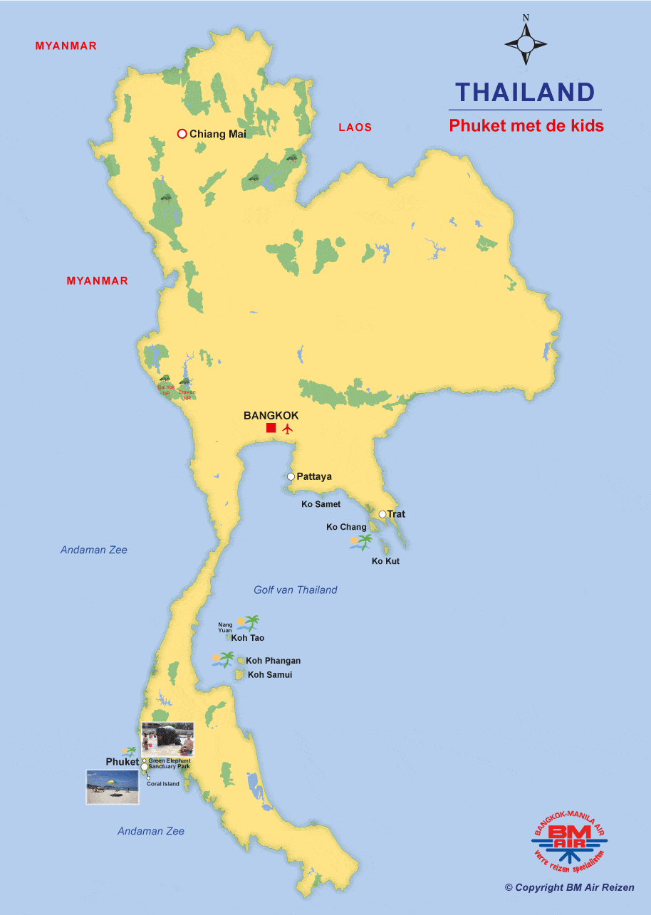 Kaart Thailand Phuket met de Kids