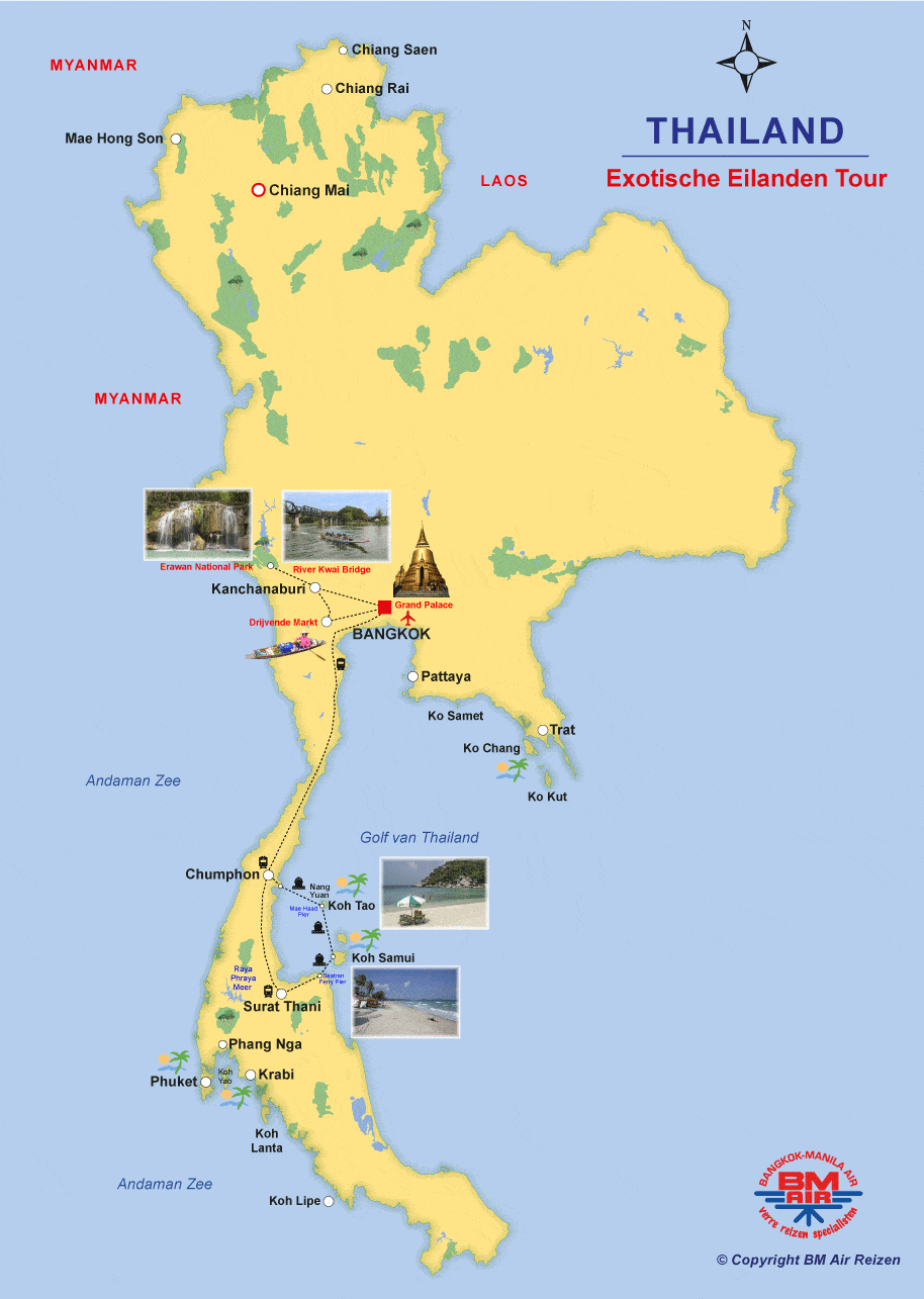 Kaart Exotische Eilanden Tour