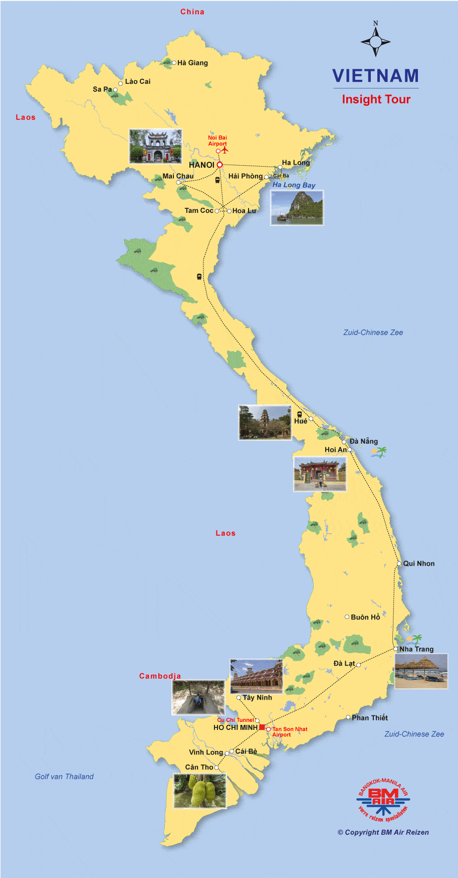 Kaart Vietnam Insight Tour