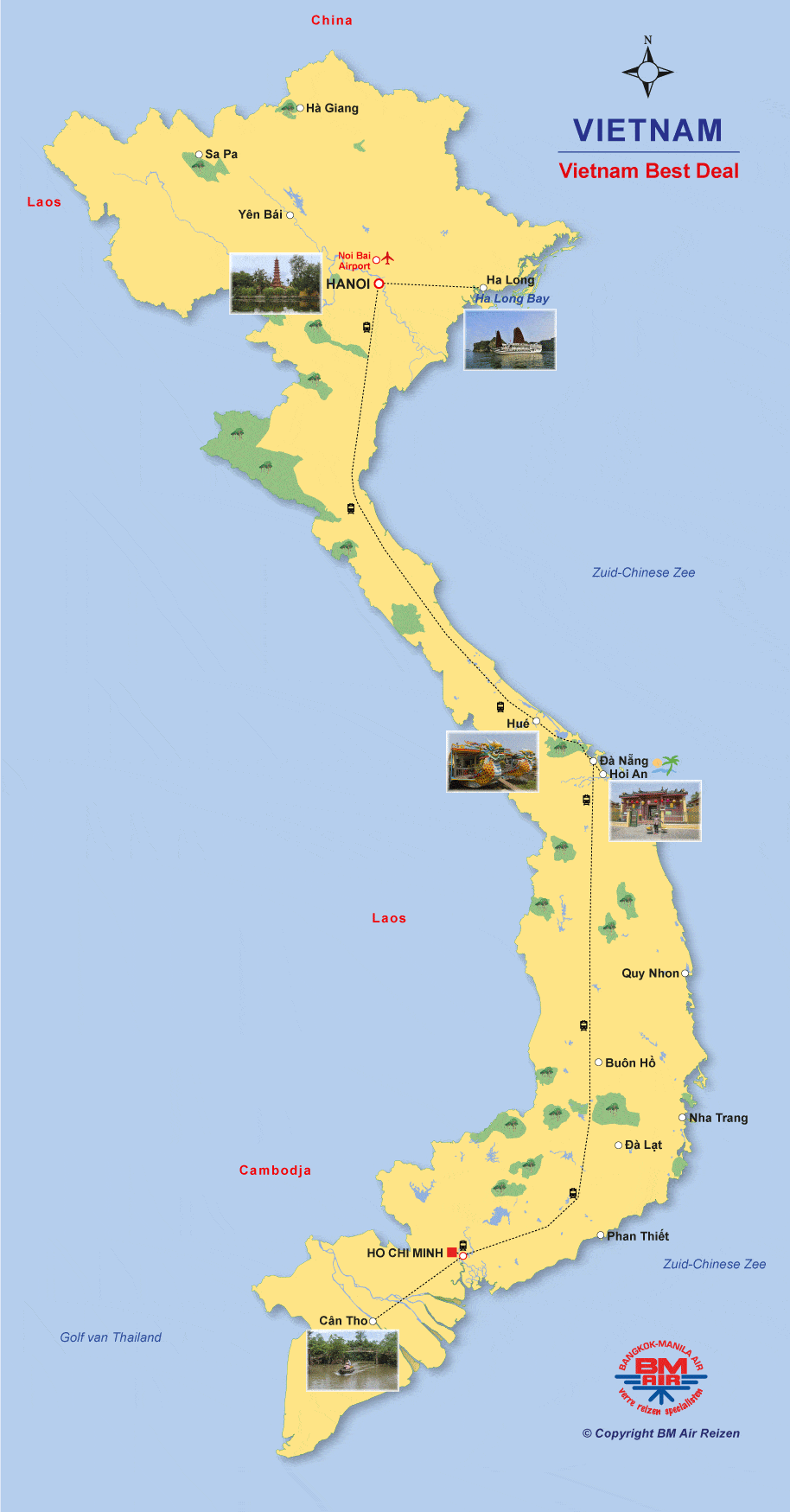 Kaart Vietnam Rondreis Best Deal